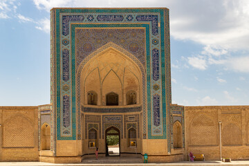 BUKHARA, UZBEKISTAN - JUNE 10, 2022: Gate to the Poi Kalon Mosque