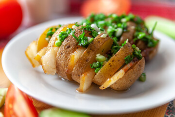 baked potatoes with herbs