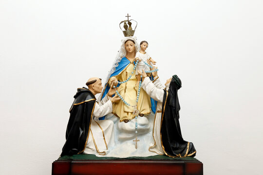 Statue of the image of Our Lady of Pompeii Rosary