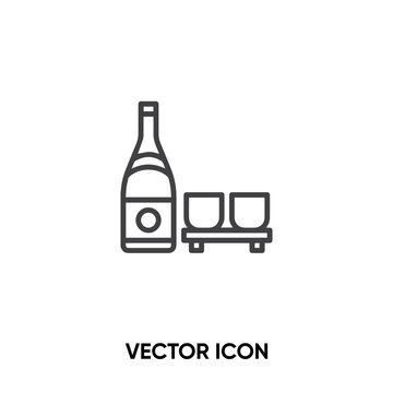 Sake vector icon. Modern, simple flat vector illustration for website or mobile app.Japanese drink or sake bottle symbol, logo illustration. Pixel perfect vector graphics	