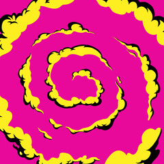 Comic book cartoon smoke backgrounds. Pop art cloud  design template page. Hand drawn vector explosion art illustration. 