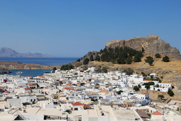 Fototapeta na wymiar Panorama of Lindos, Rhodos