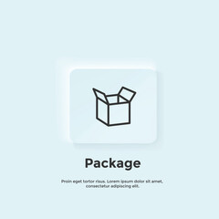 package line icon, Neumorphic style button. Vector UI icon Design.  Neumorphism.  Vector line icon for Business and Advertising