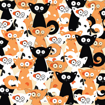 cat cartoon pattern