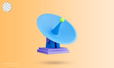Satellite dishes antenna 3d icon. satellite 3d icon. 3d rendered illustration.