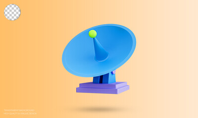 Satellite dishes antenna 3d icon. satellite 3d icon. 3d rendered illustration.