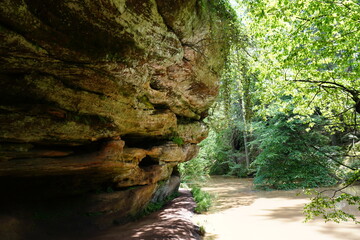 the thin path near by the river