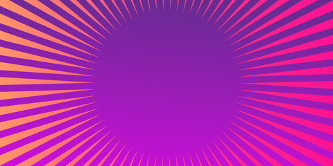 Comic book pink color sun rays. Starburst backgrounds, vector illustration. 