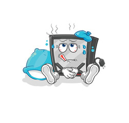 tv sick vector. cartoon character