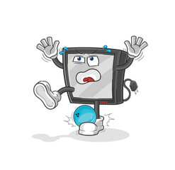 tv hiten by bowling cartoon. cartoon mascot vector