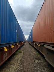 Obraz premium freight train with freight containers