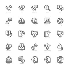 Help and Support icon pack for your website, mobile, presentation, and logo design. Help and Support icon outline design. Vector graphics illustration and editable stroke.