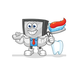tv dentist illustration. character vector