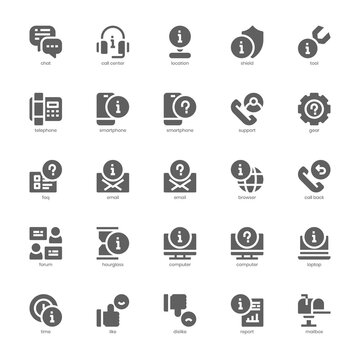 Help and Support icon pack for your website, mobile, presentation, and logo design. Help and Support icon glyph design. Vector graphics illustration and editable stroke.