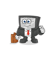 Fototapeta premium tv office worker mascot. cartoon vector