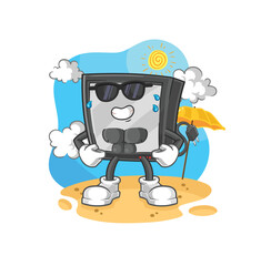 tv sunbathing in summer. character vector