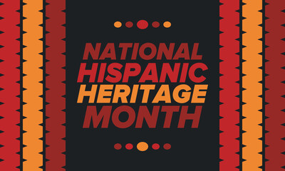National Hispanic Heritage Month in September and October. Hispanic and Latino Americans culture. Celebrate annual in United States. Poster, card, banner and background. Vector illustration