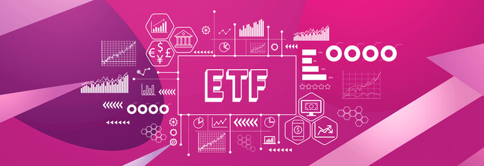 ETF theme on a geometric pattern background