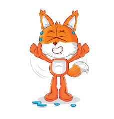 Obraz premium fox stretching character. cartoon mascot vector
