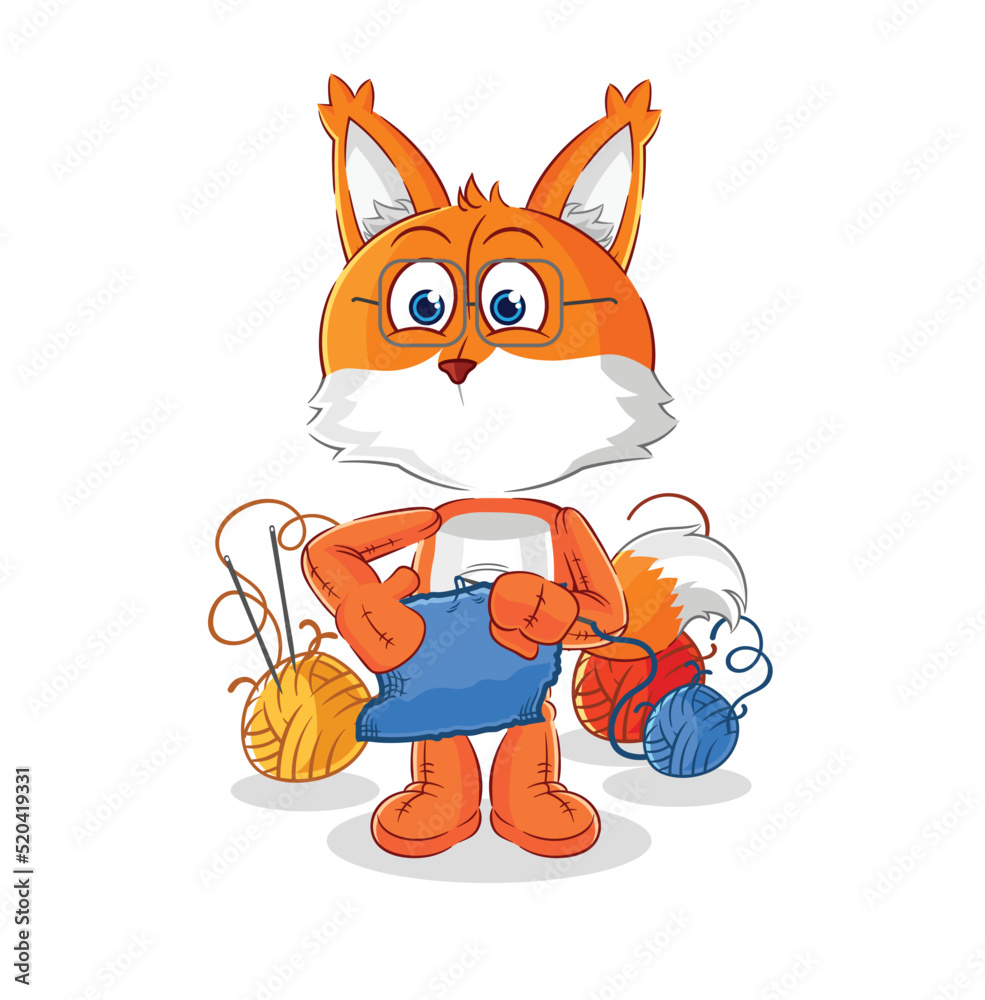 Canvas Prints fox tailor mascot. cartoon vector