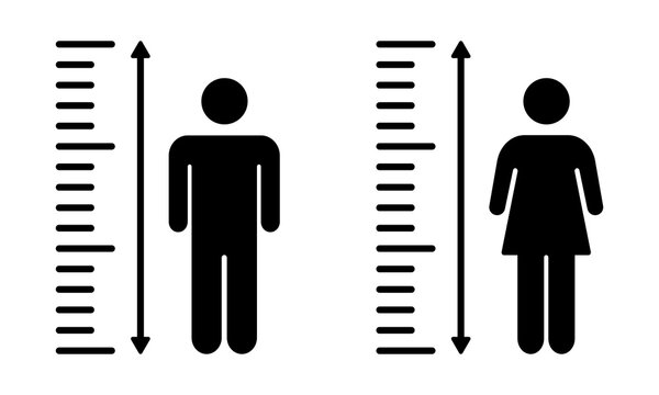 Height man vector icon. Scale tall human. Size person. Vector 10 EPS.