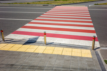 markings for a pedestrian crossing for traffic in the city