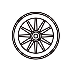 drewniane koło, koło od wozu - ilustracja wektorowa