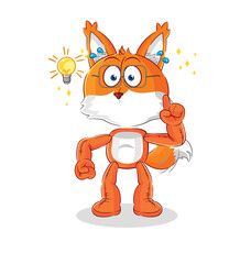 fox got an idea cartoon. mascot vector