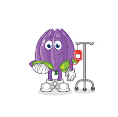 tulip sick in IV illustration. character vector