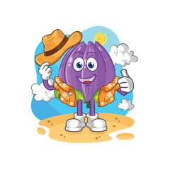tulip go on vacation. cartoon mascot vector