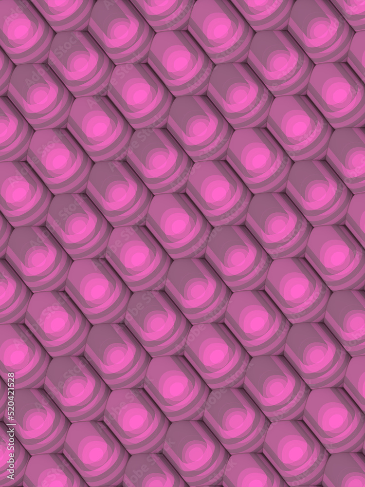 Poster Geometric background of rounded rectangles in contemporary style. 3d rendering digital illustration