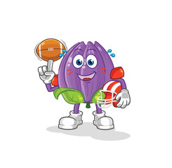 tulip playing rugby character. cartoon mascot vector