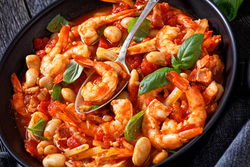 White Bean, Tomato, Fennel and Shrimp  Dinner