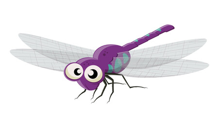 funny illustration of a cartoon dragonfly