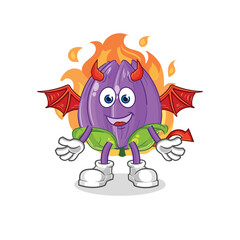 tulip demon with wings character. cartoon mascot vector