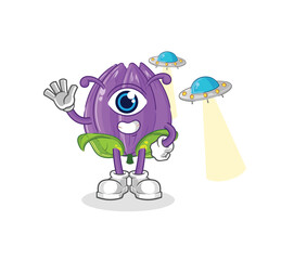 tulip alien cartoon mascot vector