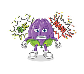 tulip anime angry vector. cartoon character