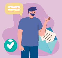 man with social media