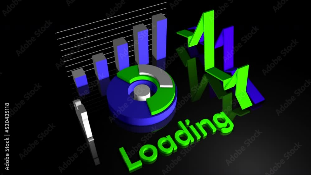 Poster 3d diagram of lines and circles. motion. animation with 3d scheme to download. new data loading mode