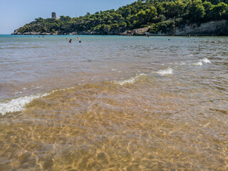 Photo from the beach of the Gargano mountains in Italy