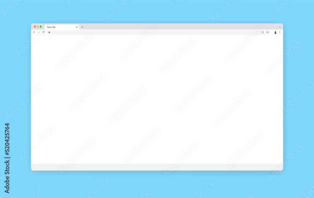 Aufkleber Blank web browser window - Empty website generic unbranded frame in realistic vector illustration