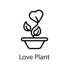 Love Plant vector Outline Icon Design illustration on White background. EPS 10 File 
