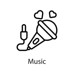Music vector Outline Icon Design illustration on White background. EPS 10 File 