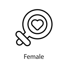 Female vector Outline Icon Design illustration on White background. EPS 10 File 