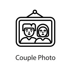 Couple Photo vector Outline Icon Design illustration on White background. EPS 10 File 