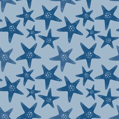 Summer ocean seamless sea star pattern for clothes print and accessories and kids and fabrics and wrapping paper