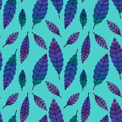 Autumn floral seamless cartoon leaves pattern for clothes print and kids and school and fabrics and wrapping