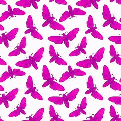 Fototapeta premium Halloween butterfly seamless moth with sculls pattern for clothes print and fabrics and wrapping and kids