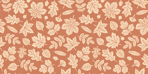 Fall vector seamless pattern for season fabric, decoration, wallpaper and wrapping paper © Elena