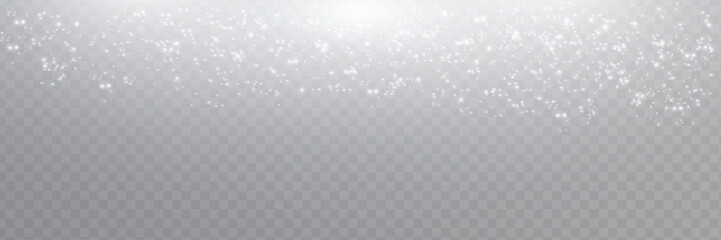 Beautiful sparks shine with special light. Vector sparkles on a transparent background. Christmas abstract pattern.